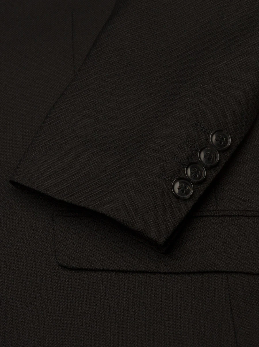 Black Birdseye Two Button Suit - Image 4