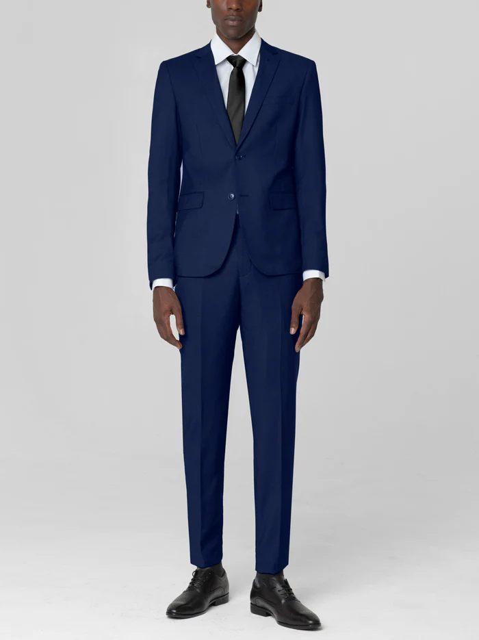 Royal Blue Birdseye Two Button Suit