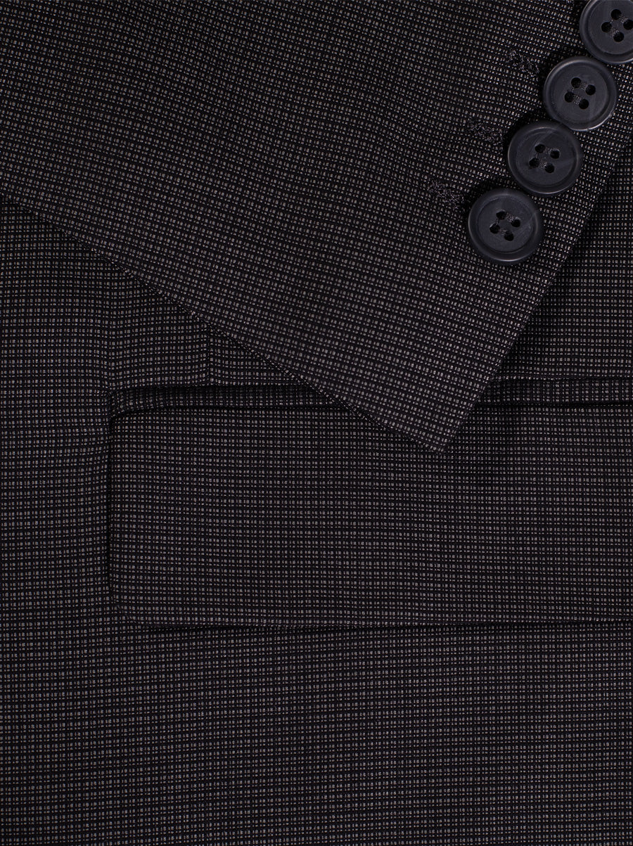 Black & White Micro-Check Two Button Suit - Image 6