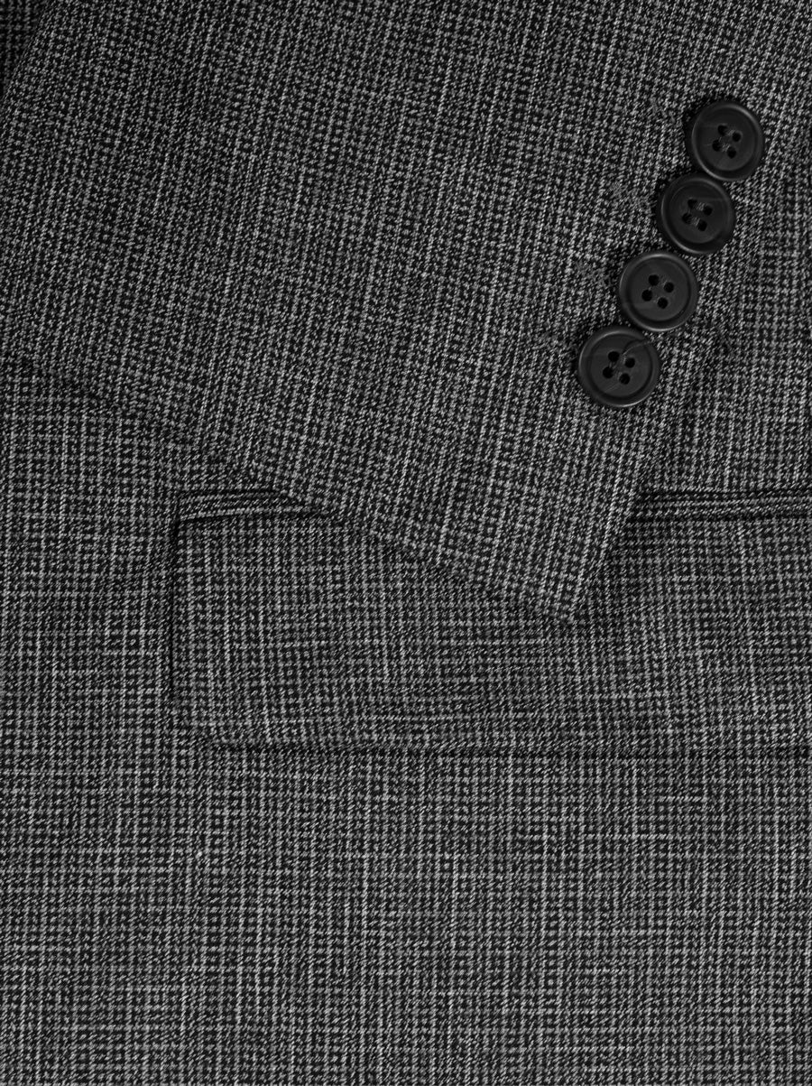 Black & White Micro-Plaid Two Button Suit - Image 4