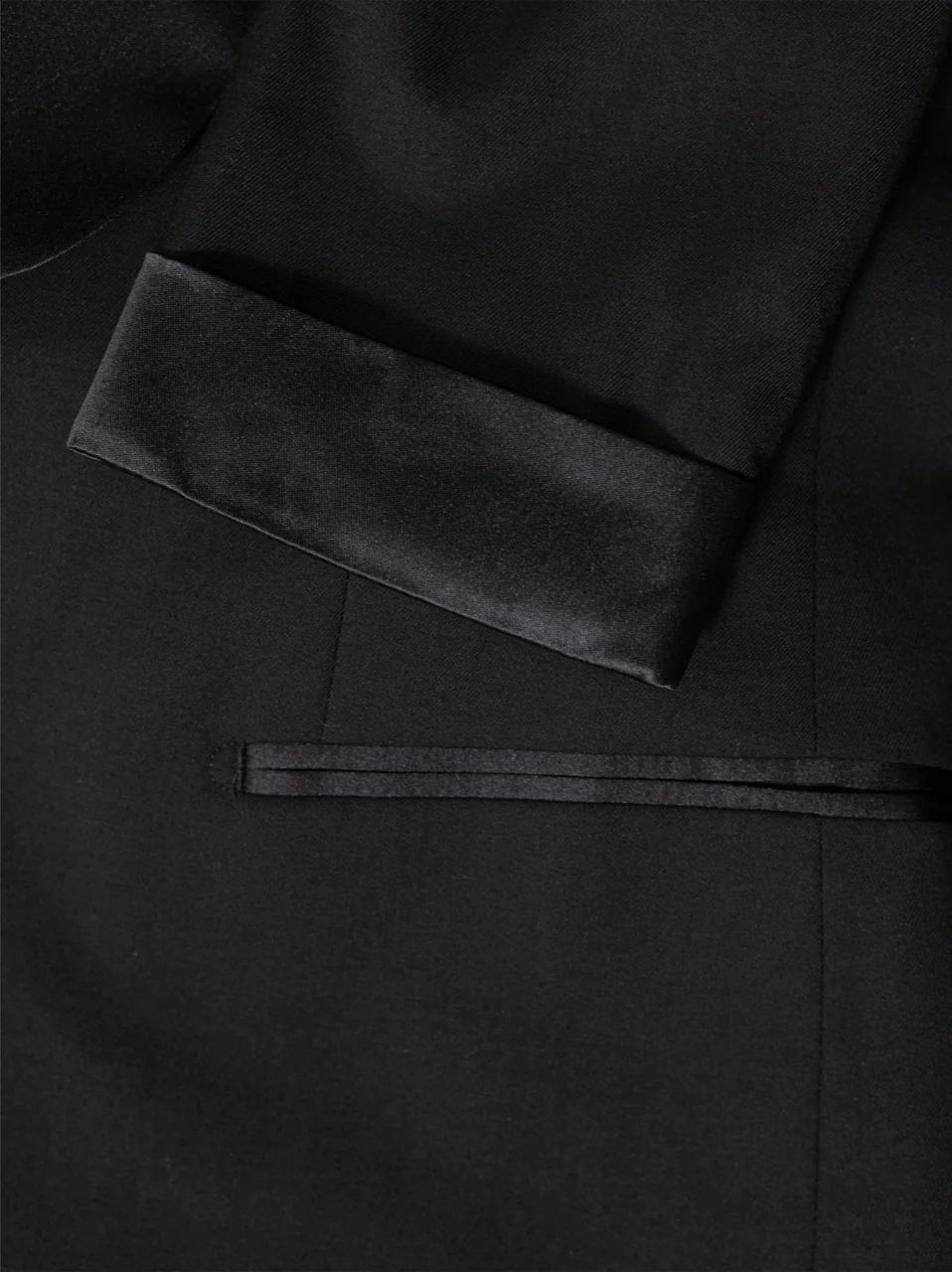 Black Wide Shawl Lapel Tuxedo With Cuffs - Image 6