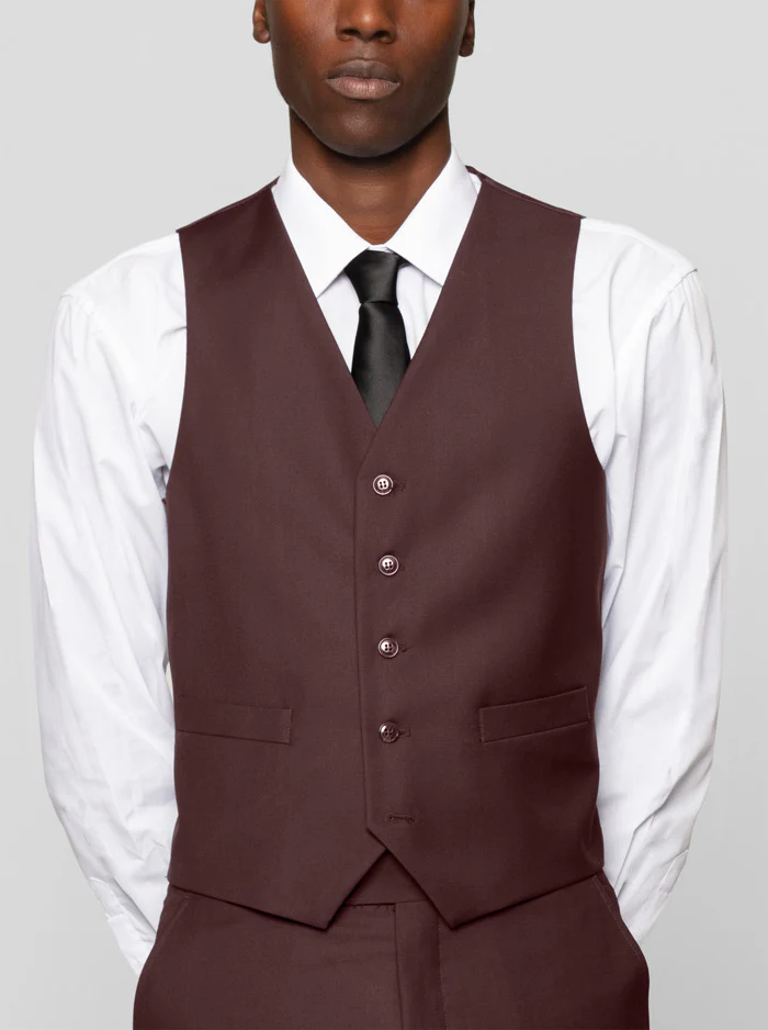 Burgundy Three Piece Suit - Image 4