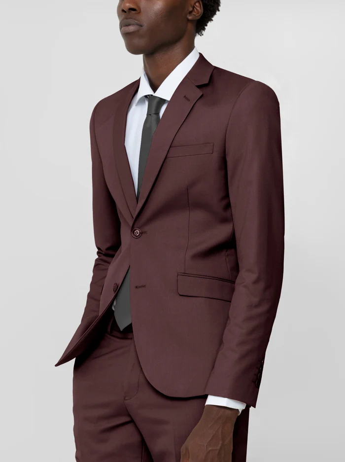 Burgundy Two Button Suit - Image 3