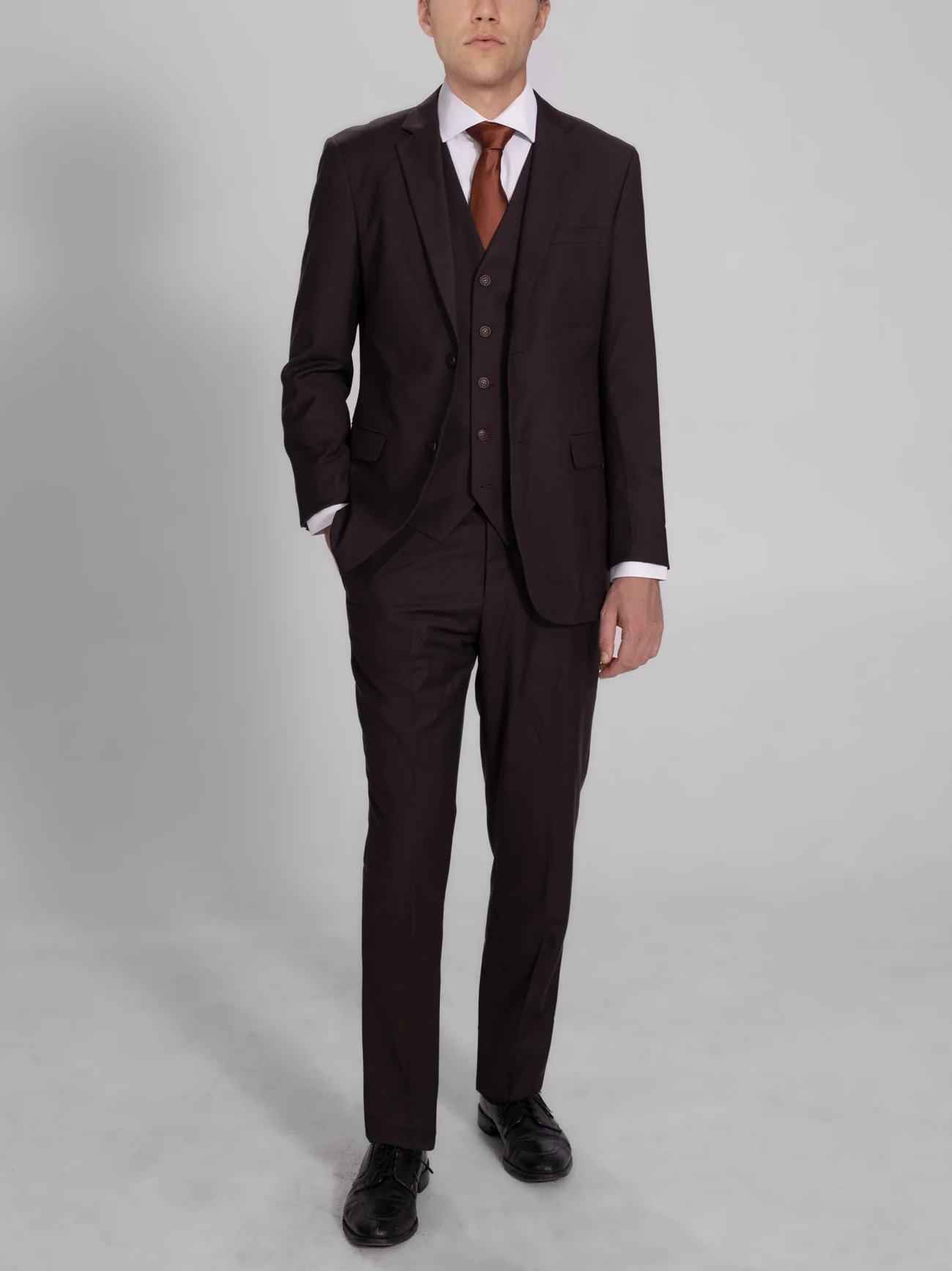 Deep Brown Three Piece Suit
