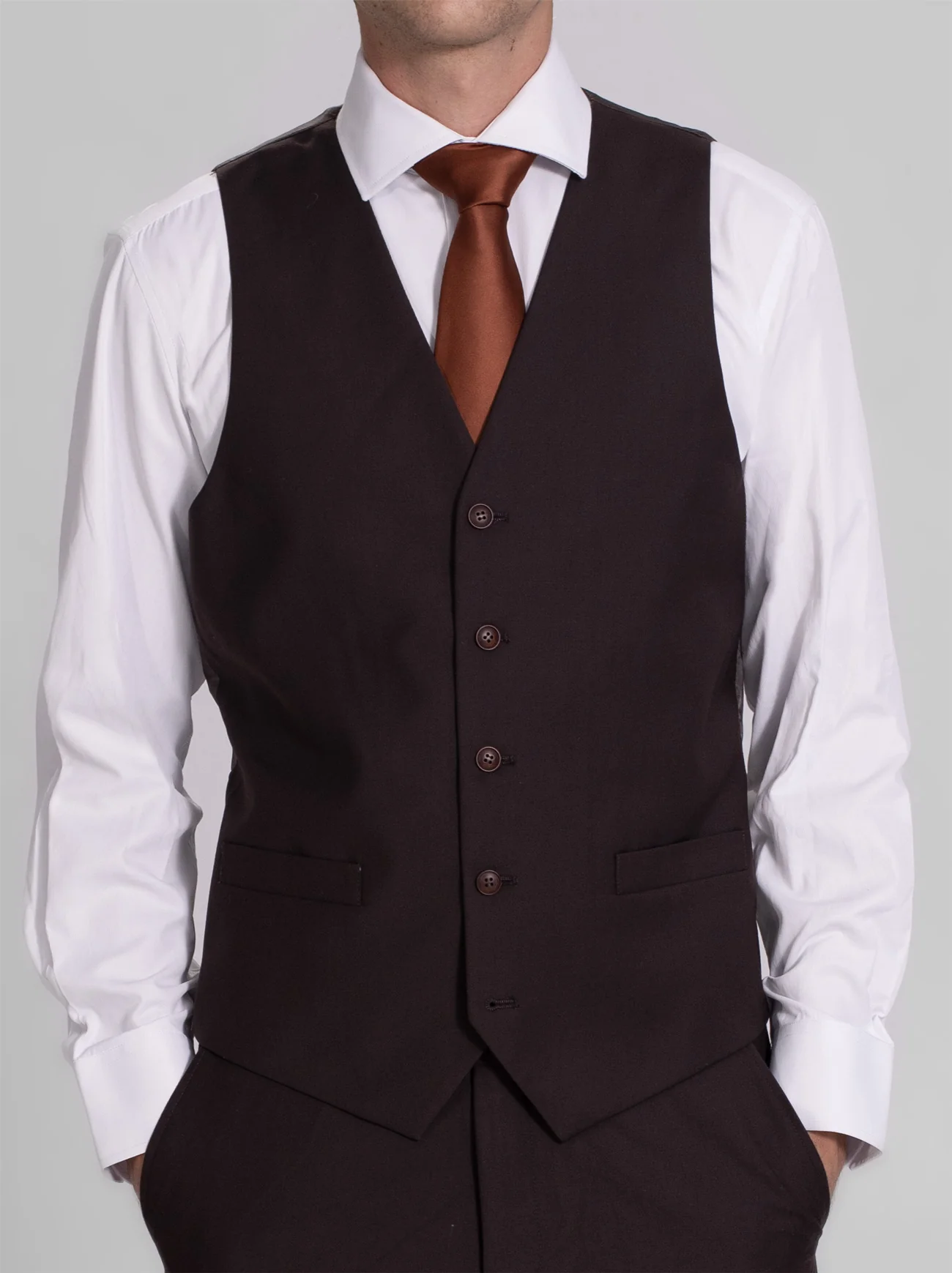 Deep Brown Three Piece Suit - Image 4