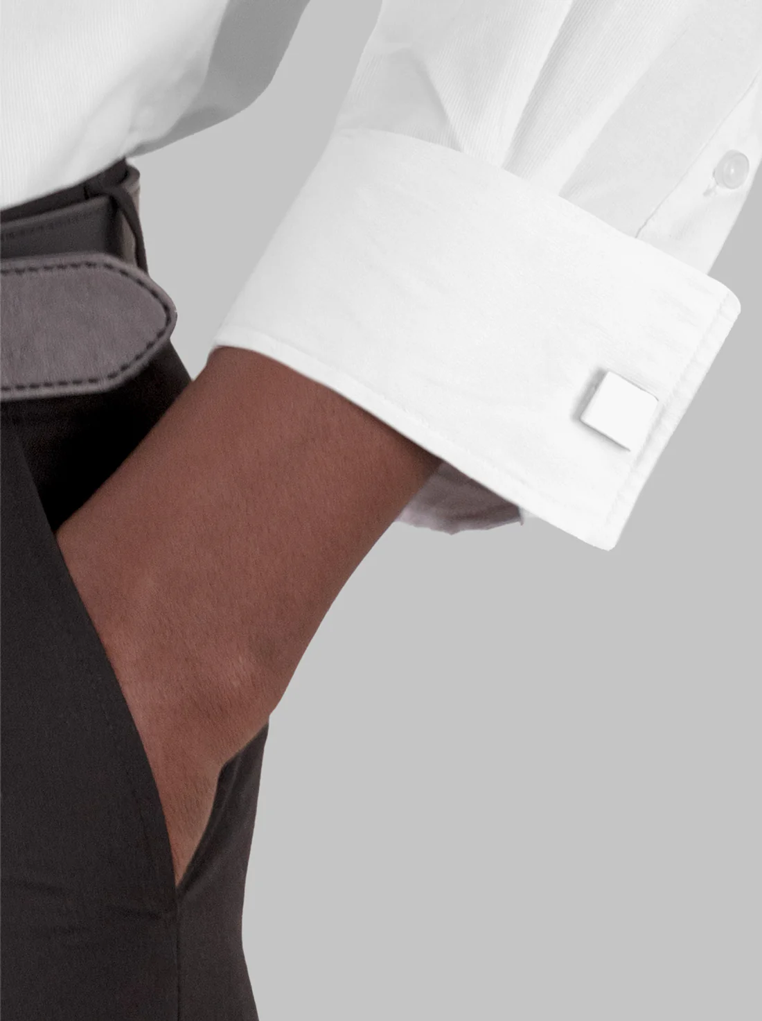 Dress Shirt in White with French Cuffs - Image 3
