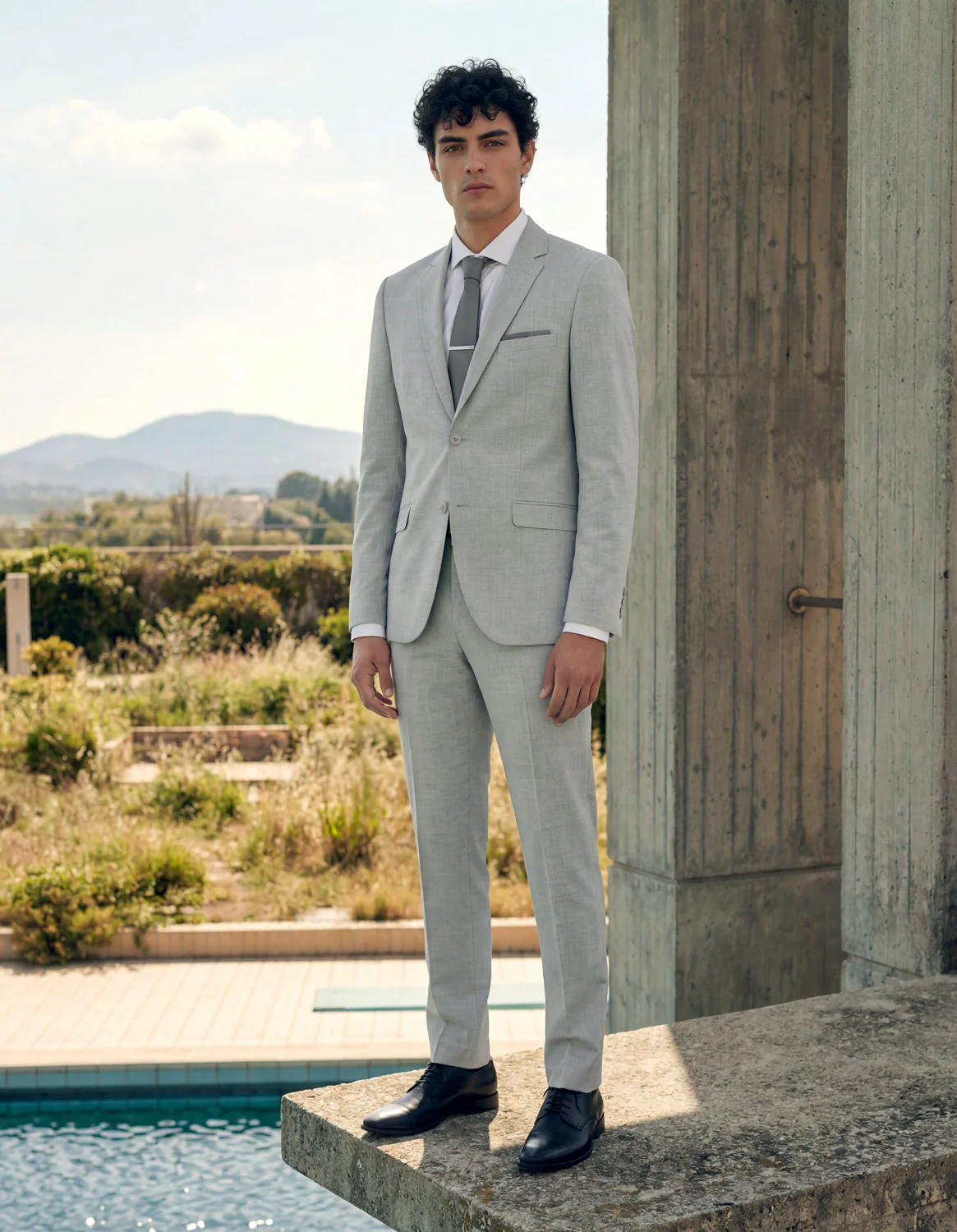 Glacier Grey Two Button Suit - Image 3