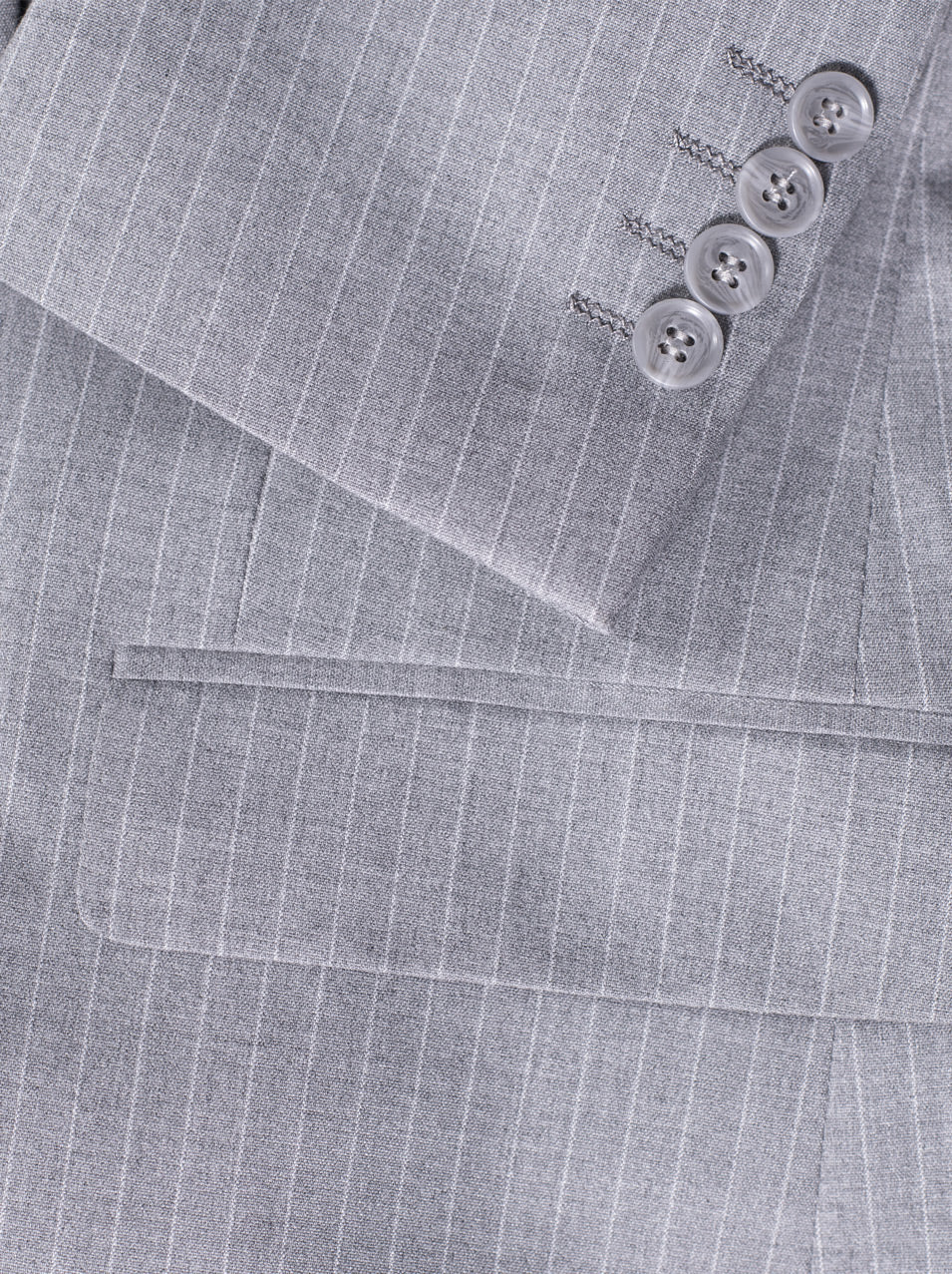 Light Grey Pinstripe Double Breasted Suit - Image 4