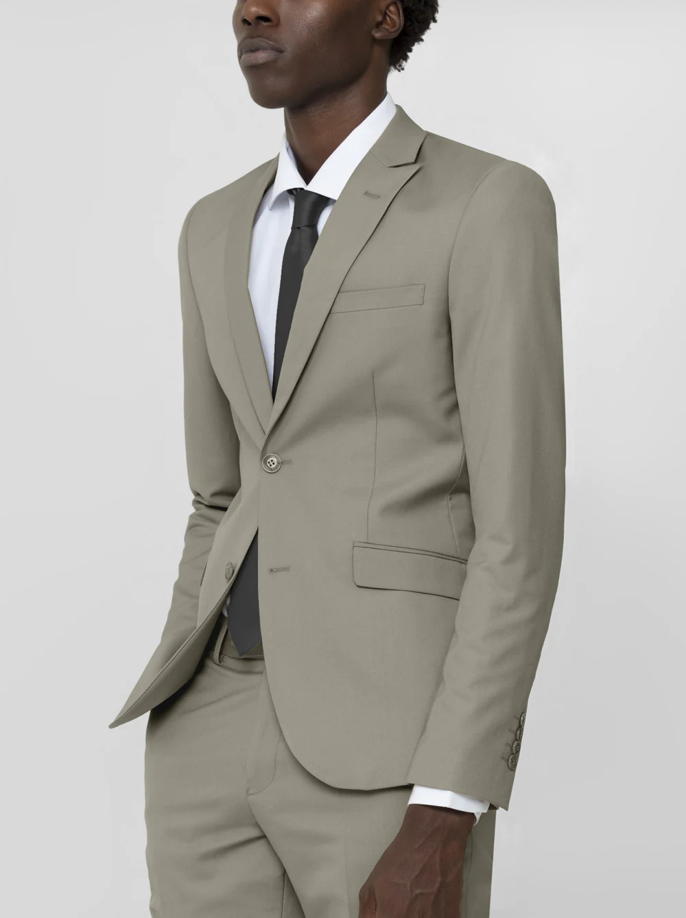 London Fog Grey Two Button Peak Lapel Ticket Pocket Suit - Image 3