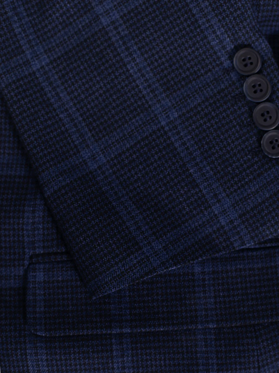 Midnight Blue Plaid Three Piece Suit - Image 4