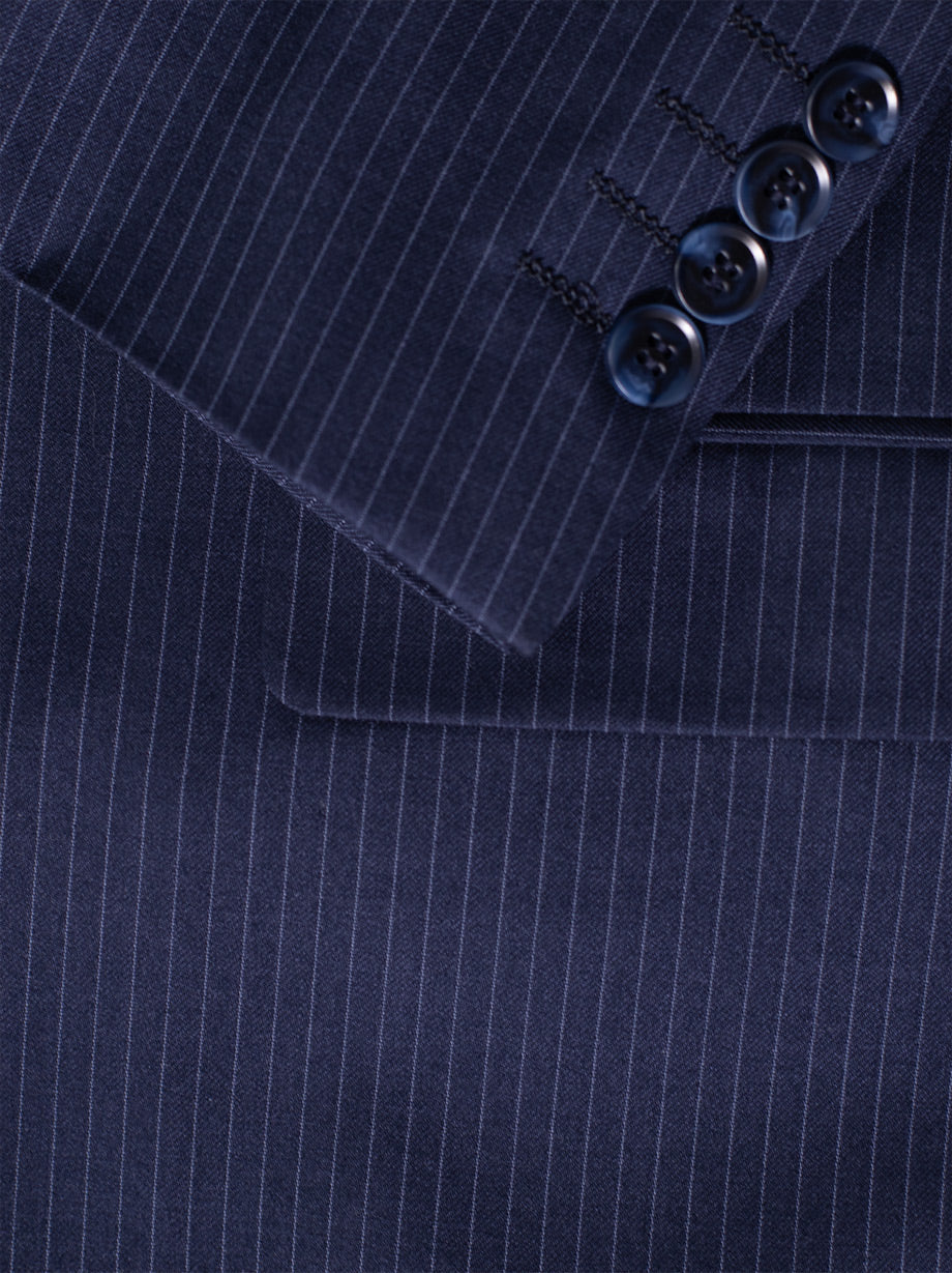 Navy Blue Pinstripe Three Piece Suit - Image 5