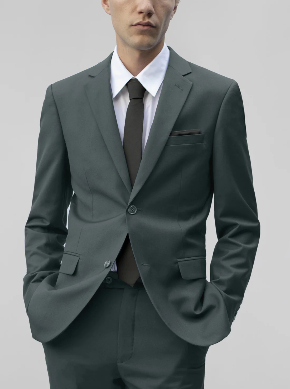 Olive Green Two Button Suit - Image 3