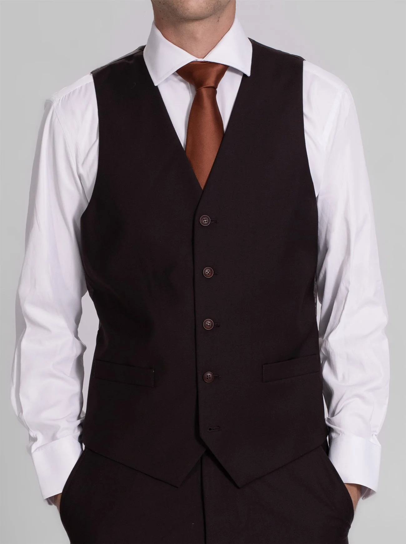 Deep Brown Three Piece Suit (Open Box) - Image 4